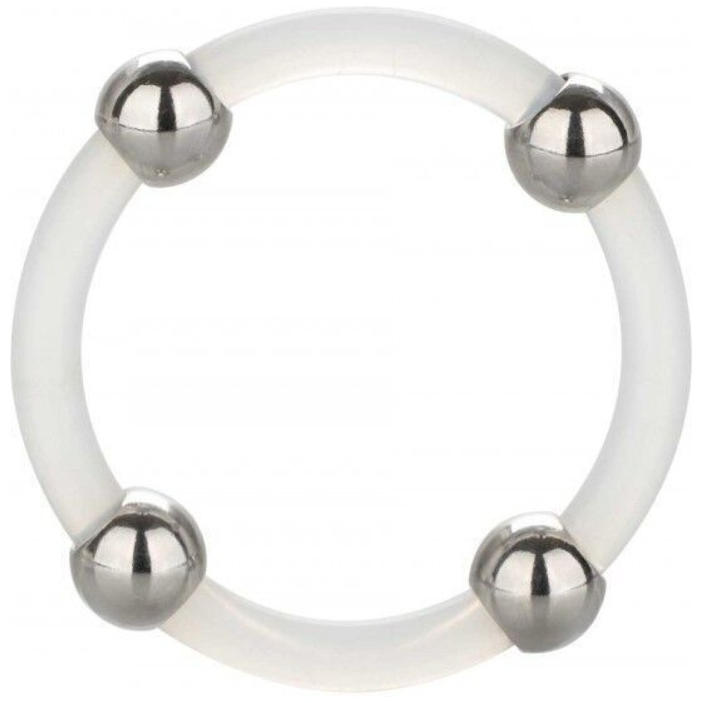 Anello Fallico in Silicone con Perline in Acciaio Large